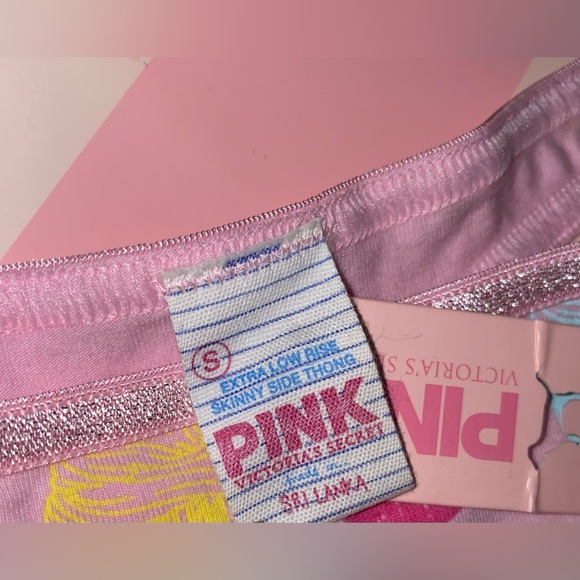 New Vintage Victoria’s Secret PINK Cotton Thong Panties Rare Vintage PINK Y2K - Picture 4 of 4